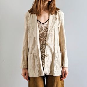 Vintage Jessie Oatmeal Linen Jacket, Size M